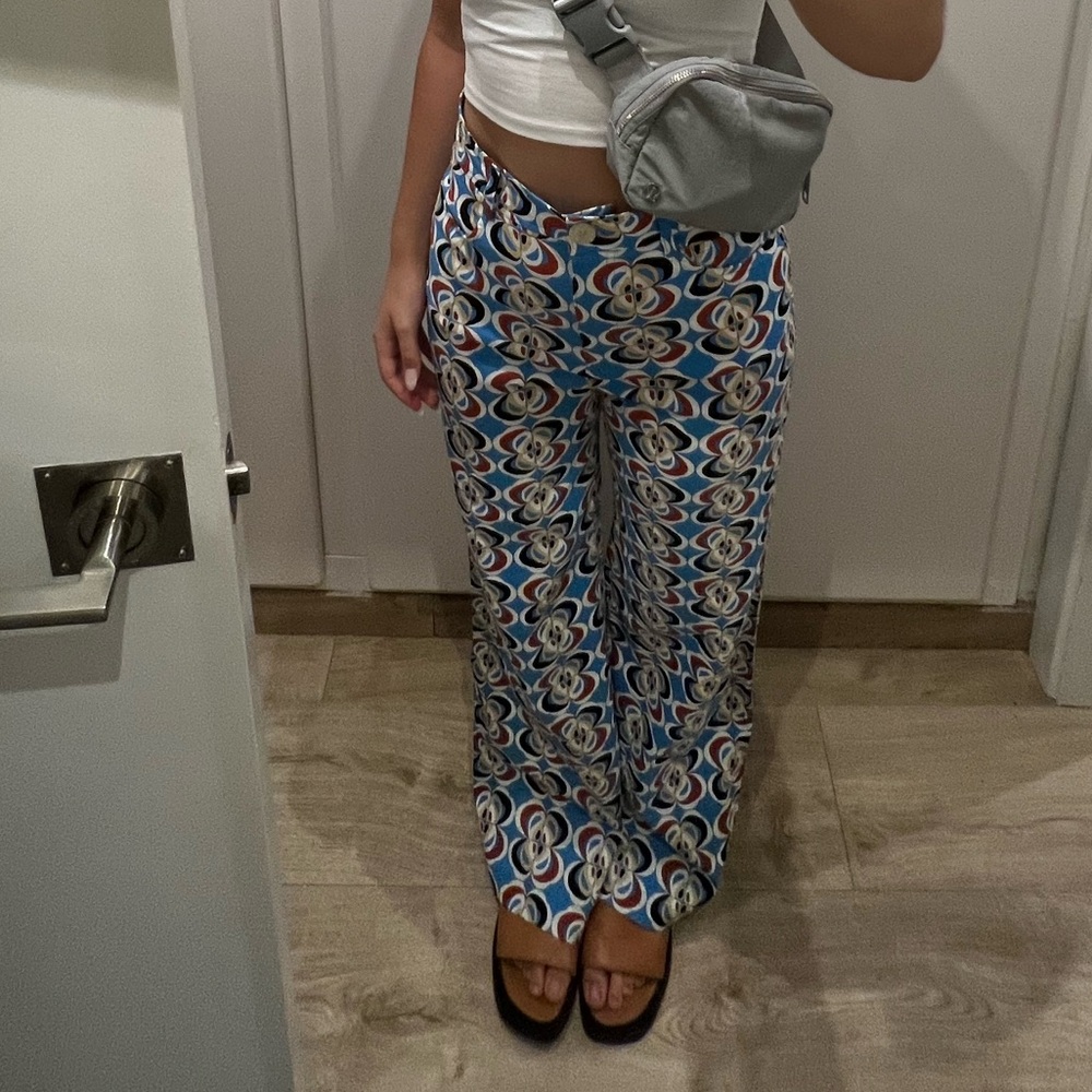 Zara Linen Patterned Pants